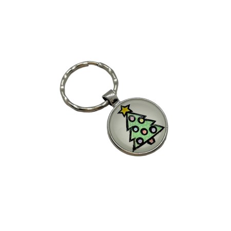 keychain silverplated christmas tree